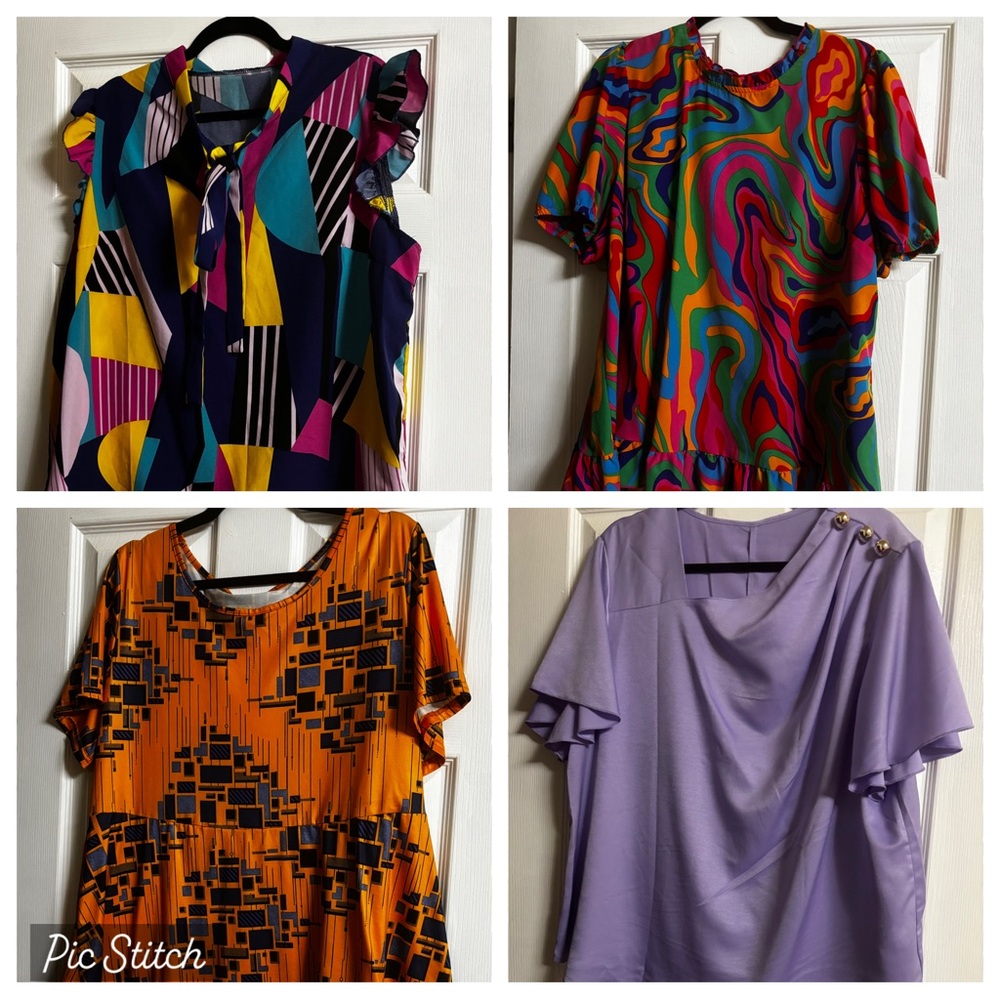 Bundle of 4 Shein Women's Work Tops Size 2XL. Excellent Condition